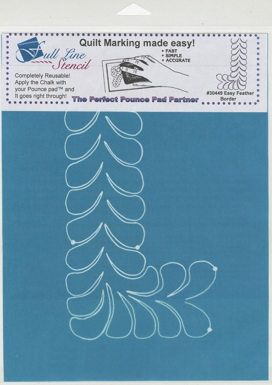 Full Line Stencil Easy Feather Border for precise cutting, marking and patchwork