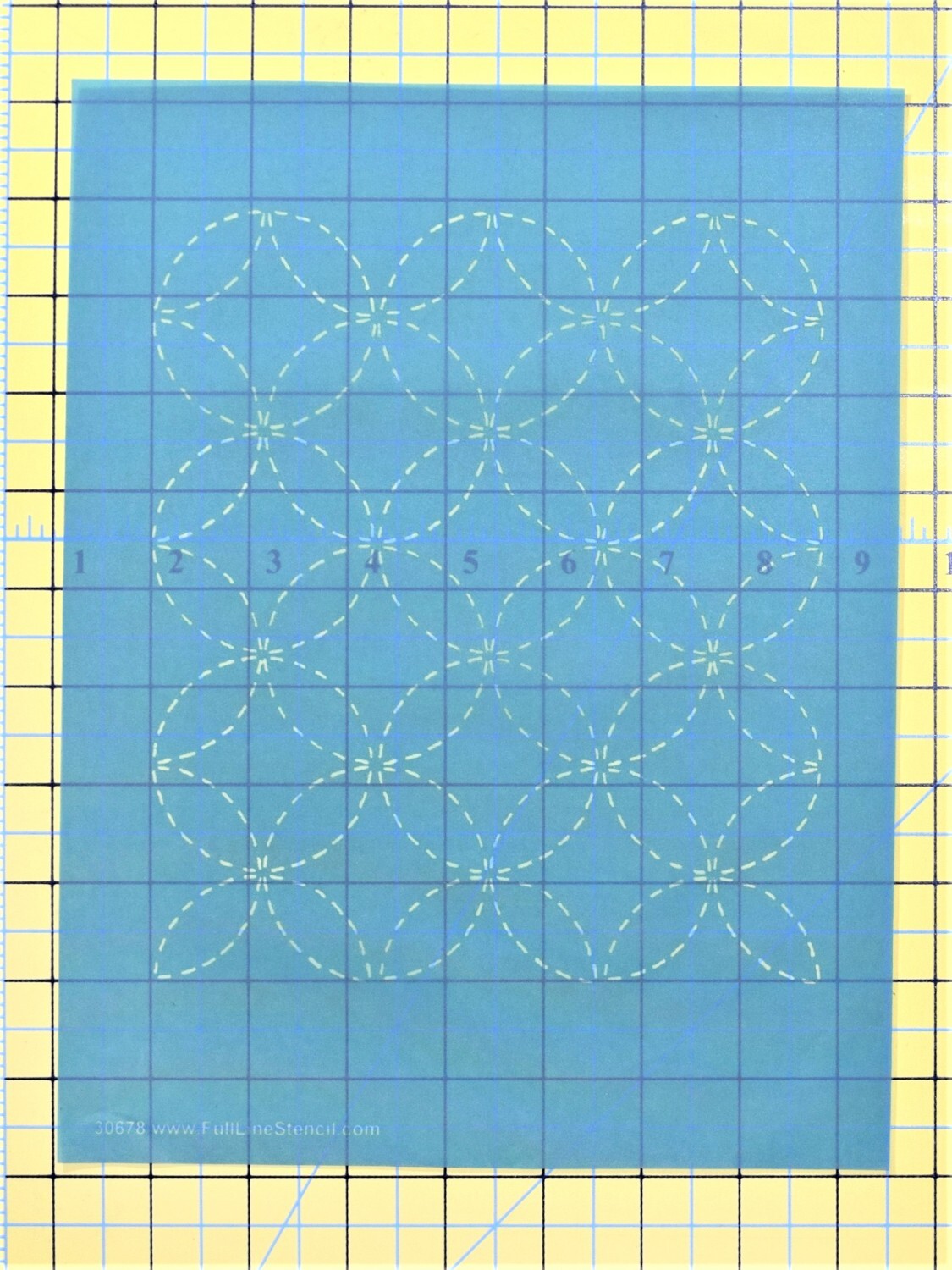 Full Line Stencil Sashiko Stitch - Wineglasses , piecing and stitching