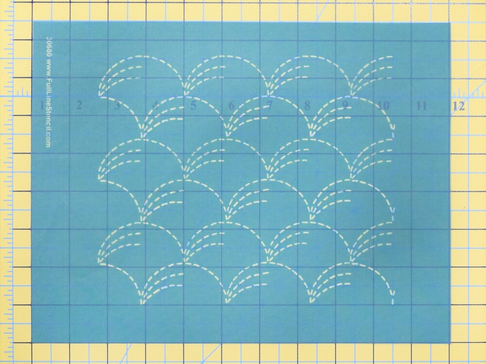 Full Line Stencil Sashiko Stitch Grass , piecing and stitching
