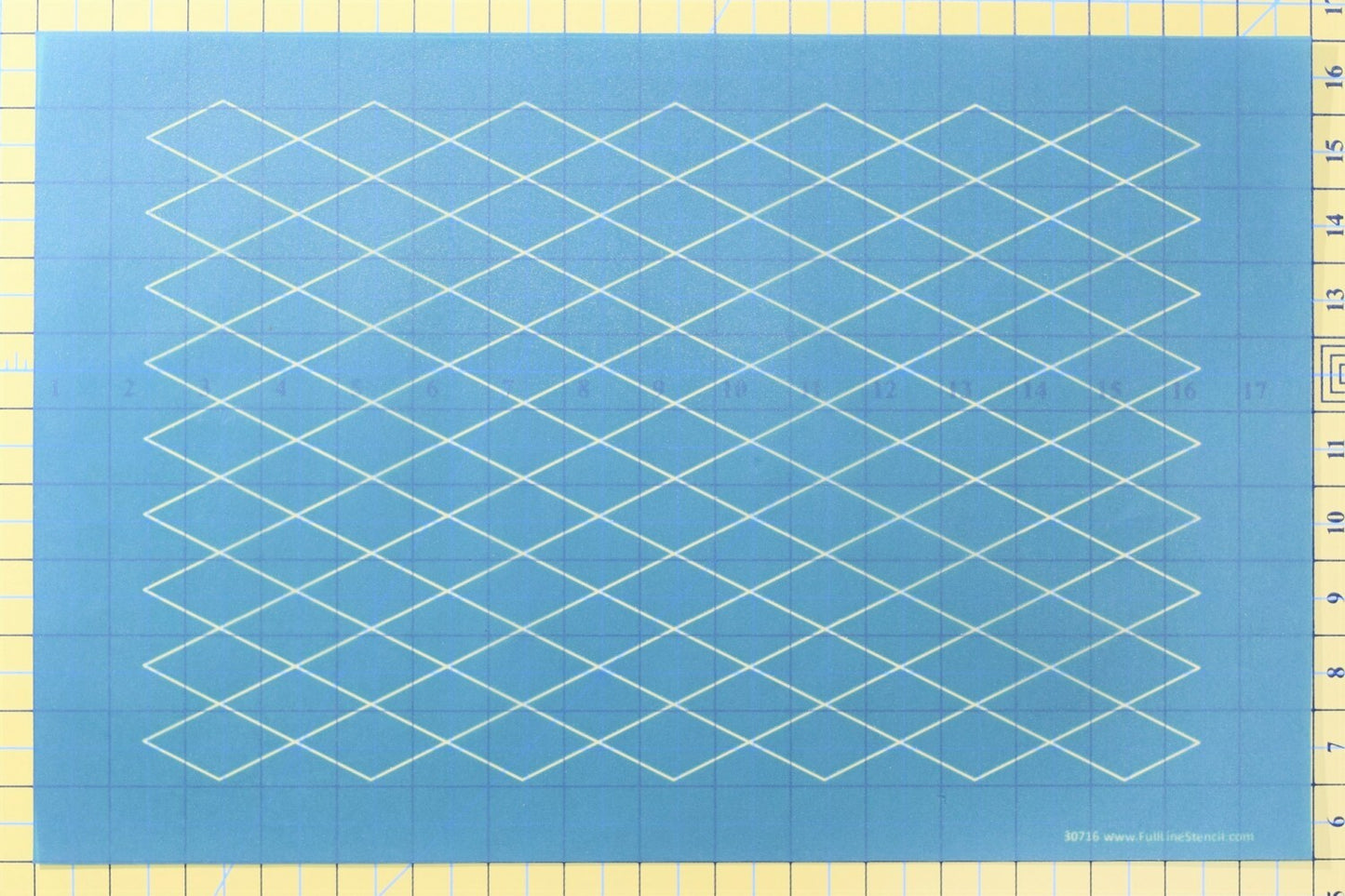 Full Line Stencil Diamond Grid LARGE for precise cutting, marking and patchwork