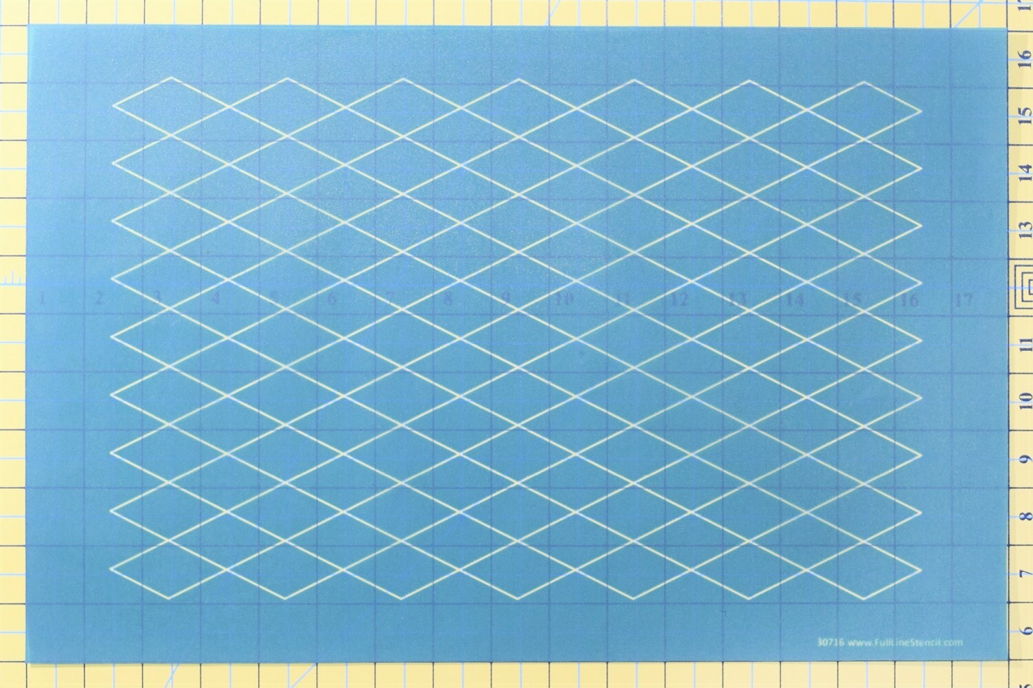 Full Line Stencil Diamond Grid LARGE for precise cutting, marking and patchwork