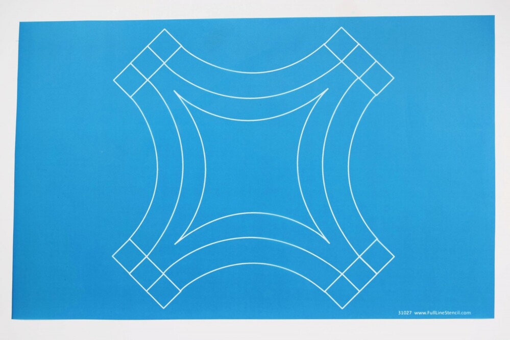 Full Line Stencil Intersecting Nine-Patch 229 mm for garment repair, mending and sewing projects
