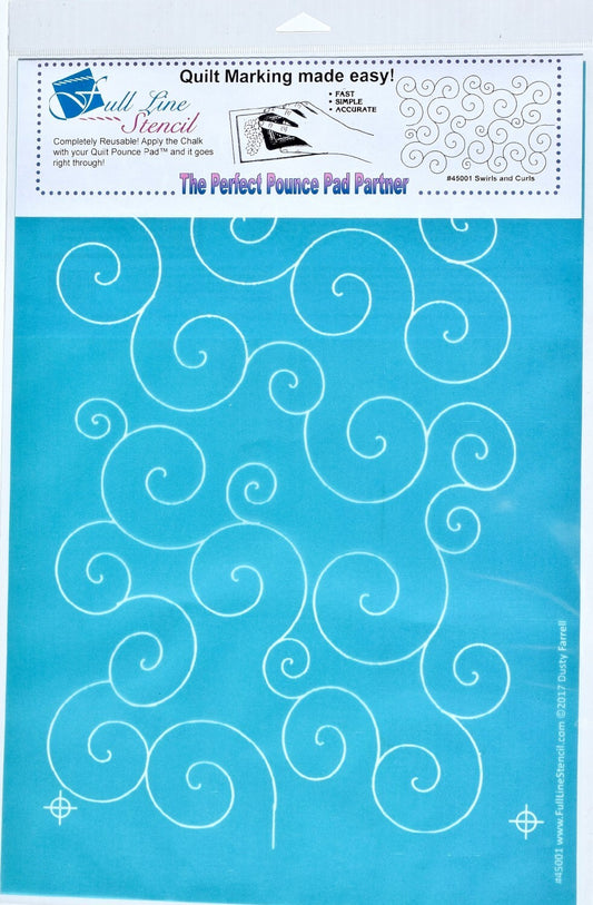 Full Line Stencil Swirls and Curls LARGE for precise cutting, marking and patchwork