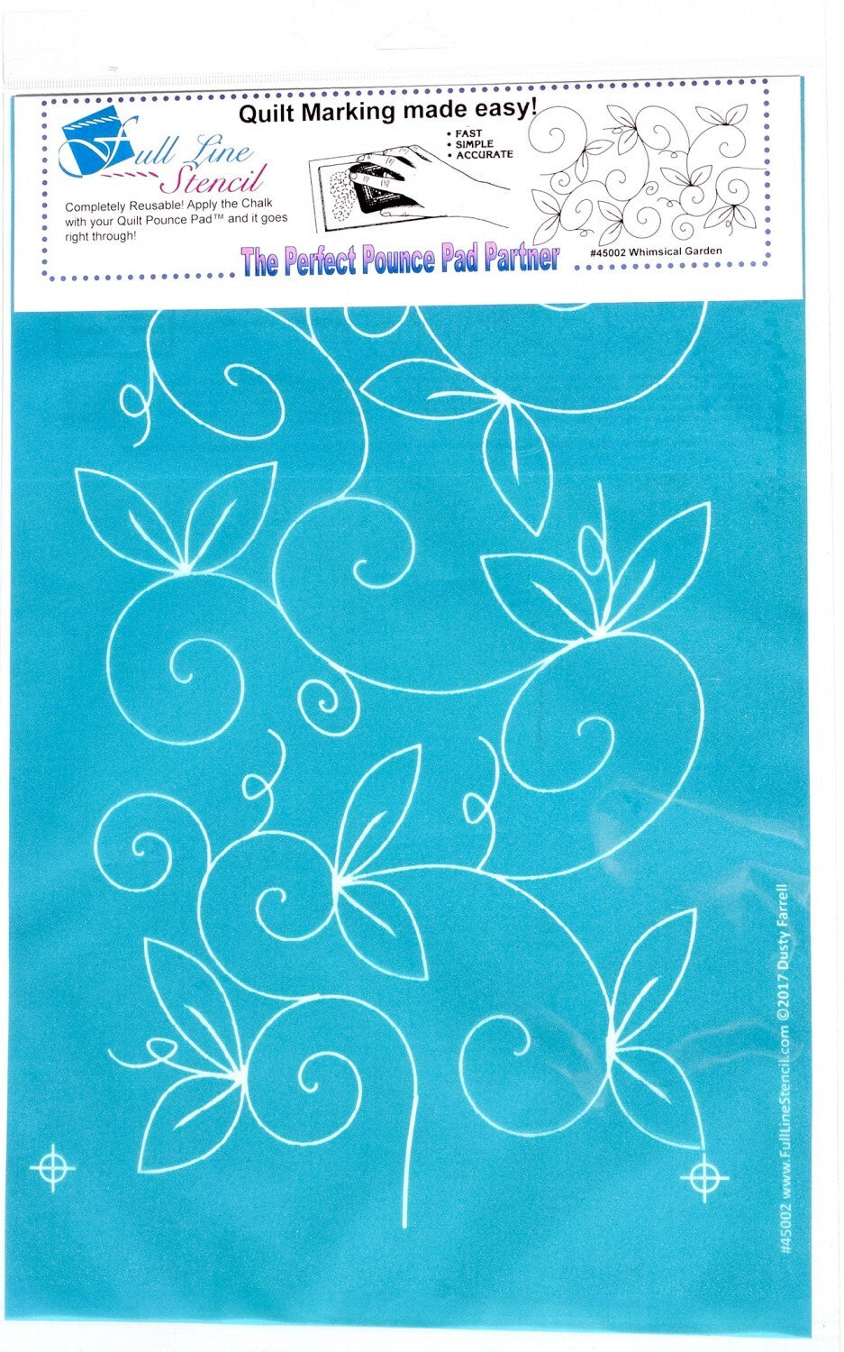 Full Line Stencil Whimsical Garden LARGE for precise cutting, marking and patchwork