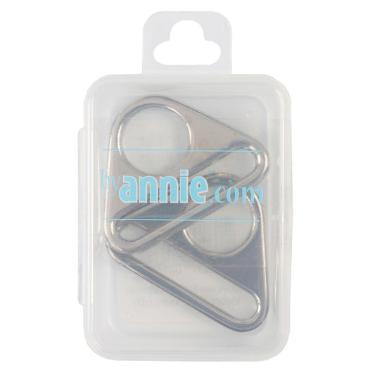 Triangle Ring Flat 38 mm Nickel Set of Two for bag making and sewing projects