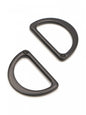 D Ring Flat Black Metal Set of Two 25 mm for bag making and sewing projects