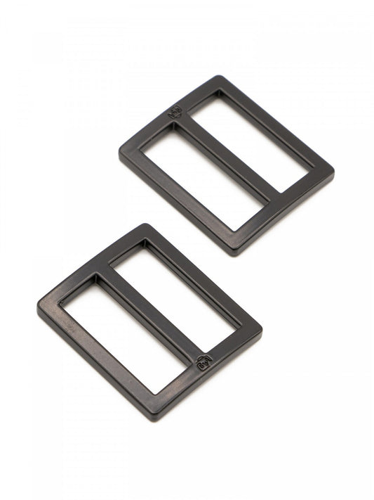 Slider Flat Widemouth 25 mm BLACK Set of Two for bag making and sewing projects