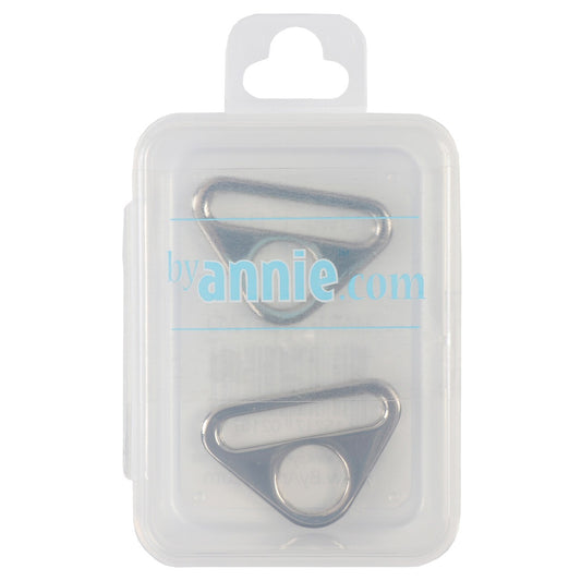 Triangle Ring Flat 25 mm NICKEL Set of Two for bag making and sewing projects