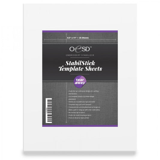 OESD StabilStick Template Sheets 216 mm x 279 mm for precise cutting, marking and patchwork