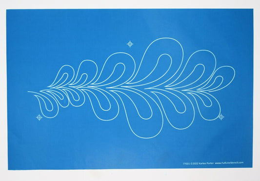 Full Line Stencil Feather Garland Curved for precise cutting, marking and patchwork