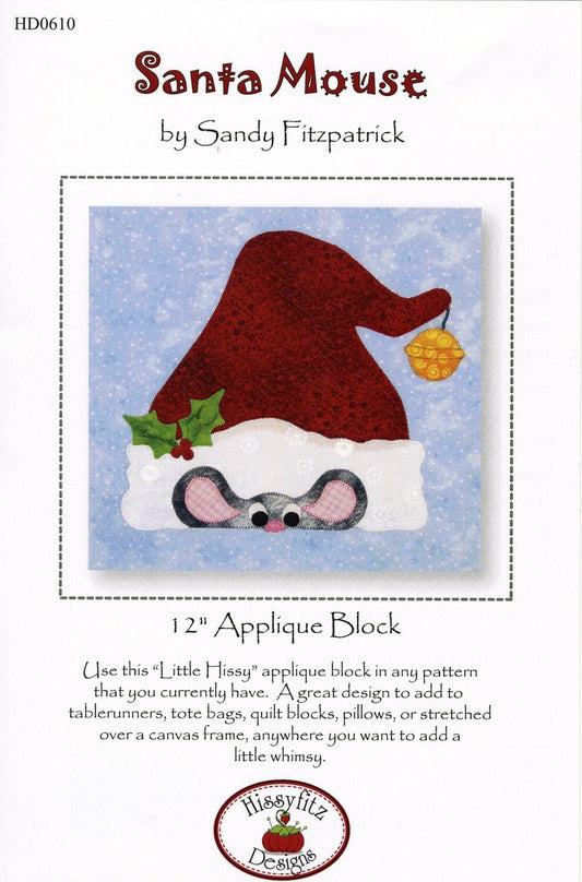 Santa Mouse 254 mm Applique Block sewing and quilting product