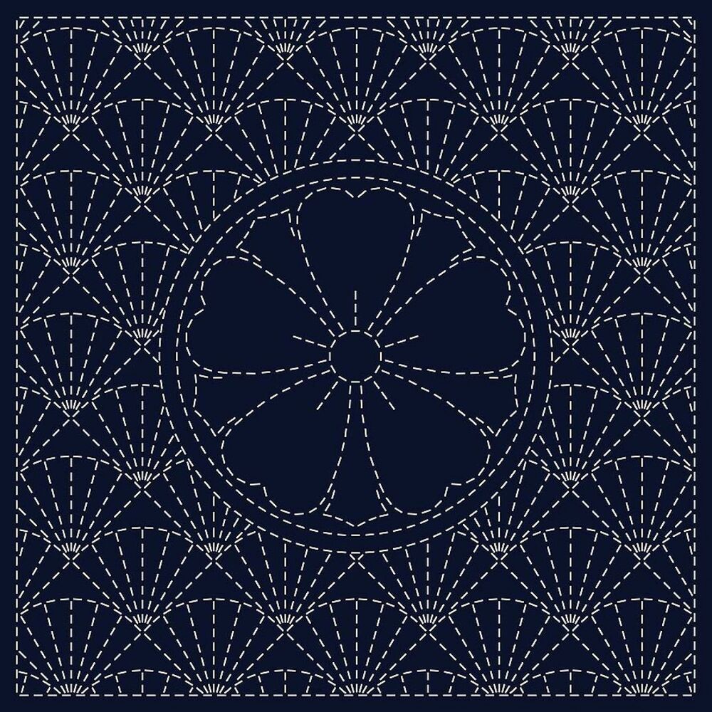 Sashiko Cloth Kenzakura , piecing and stitching