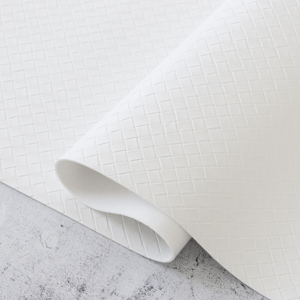 Faux Leather - Simply White Basket Weave sewing and quilting product