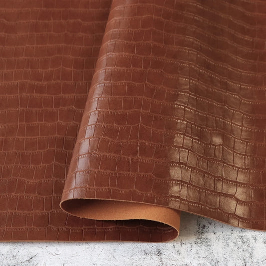 Faux Leather - Saddle Brown Faux Crocodile sewing and quilting product