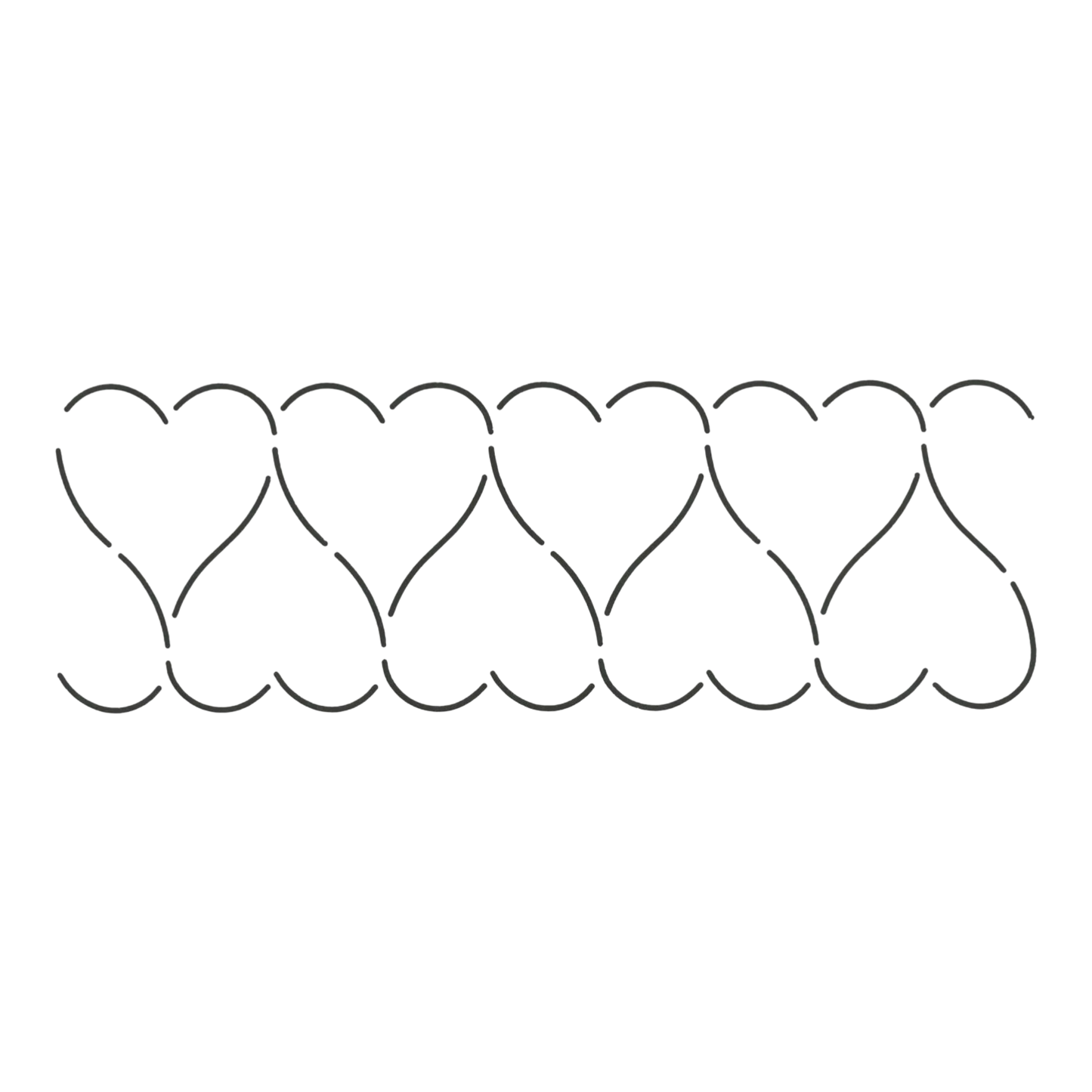 Quilt Stencil Heart Border 76 mm for precise cutting, marking and patchwork