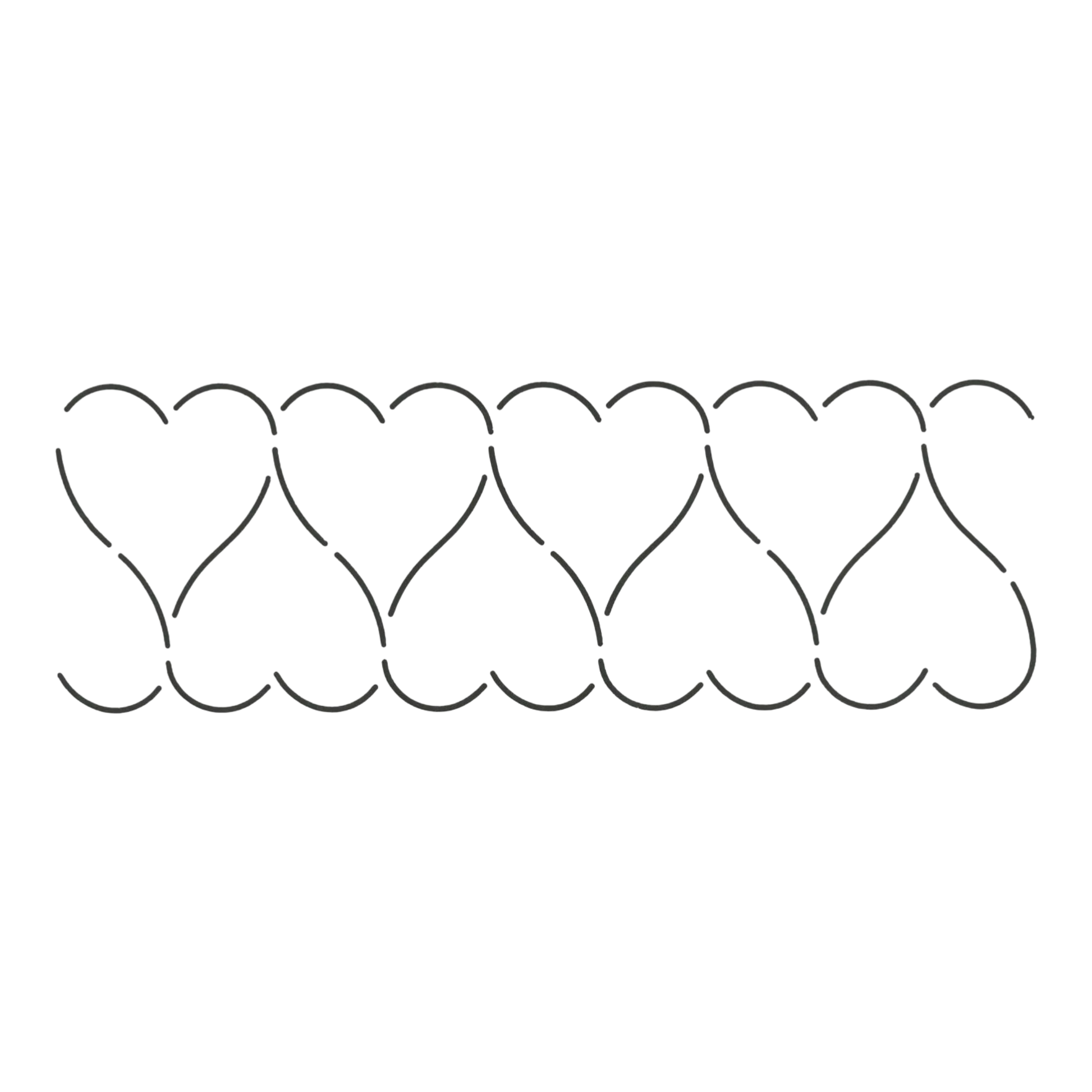 Quilt Stencil Heart Border 76 mm for precise cutting, marking and patchwork