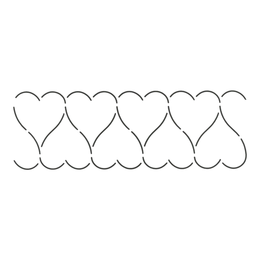 Quilt Stencil Heart Border 76 mm for precise cutting, marking and patchwork