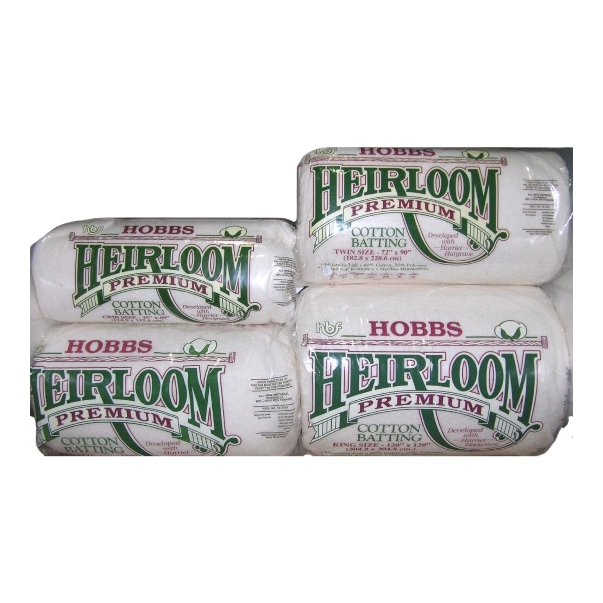Heirloom Premium Cotton Blend Batting - QUEEN SIZE for patchwork, quilting and sewing