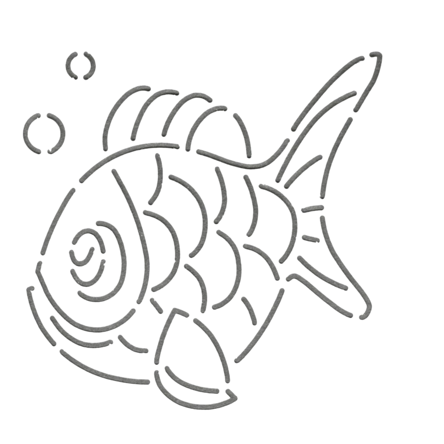 Quilt Stencil - Charlie The Fish 102 mm for precise cutting, marking and patchwork
