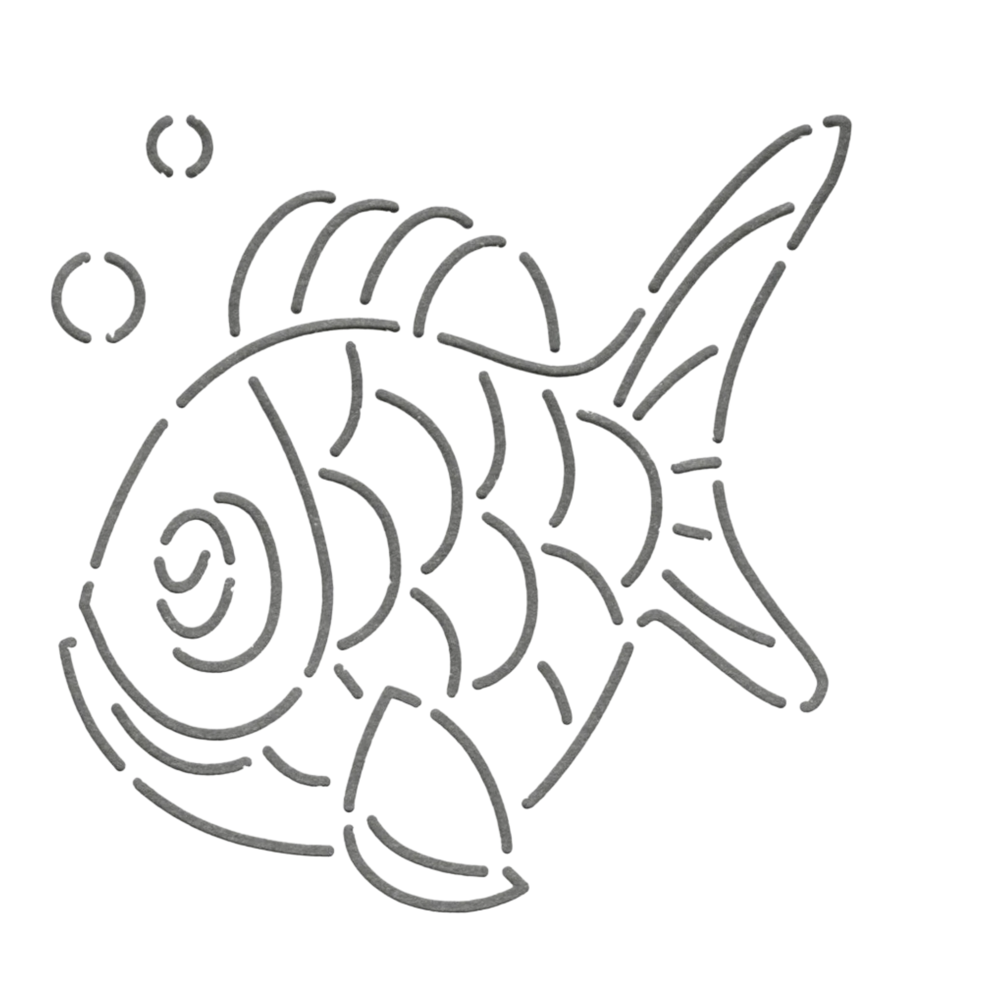 Quilt Stencil - Charlie The Fish 102 mm for precise cutting, marking and patchwork