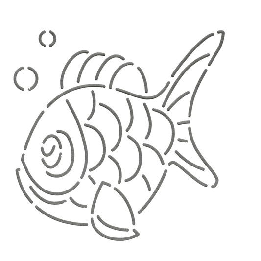 Quilt Stencil - Charlie The Fish 102 mm for precise cutting, marking and patchwork