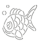 Quilt Stencil - Charlie The Fish 102 mm for precise cutting, marking and patchwork