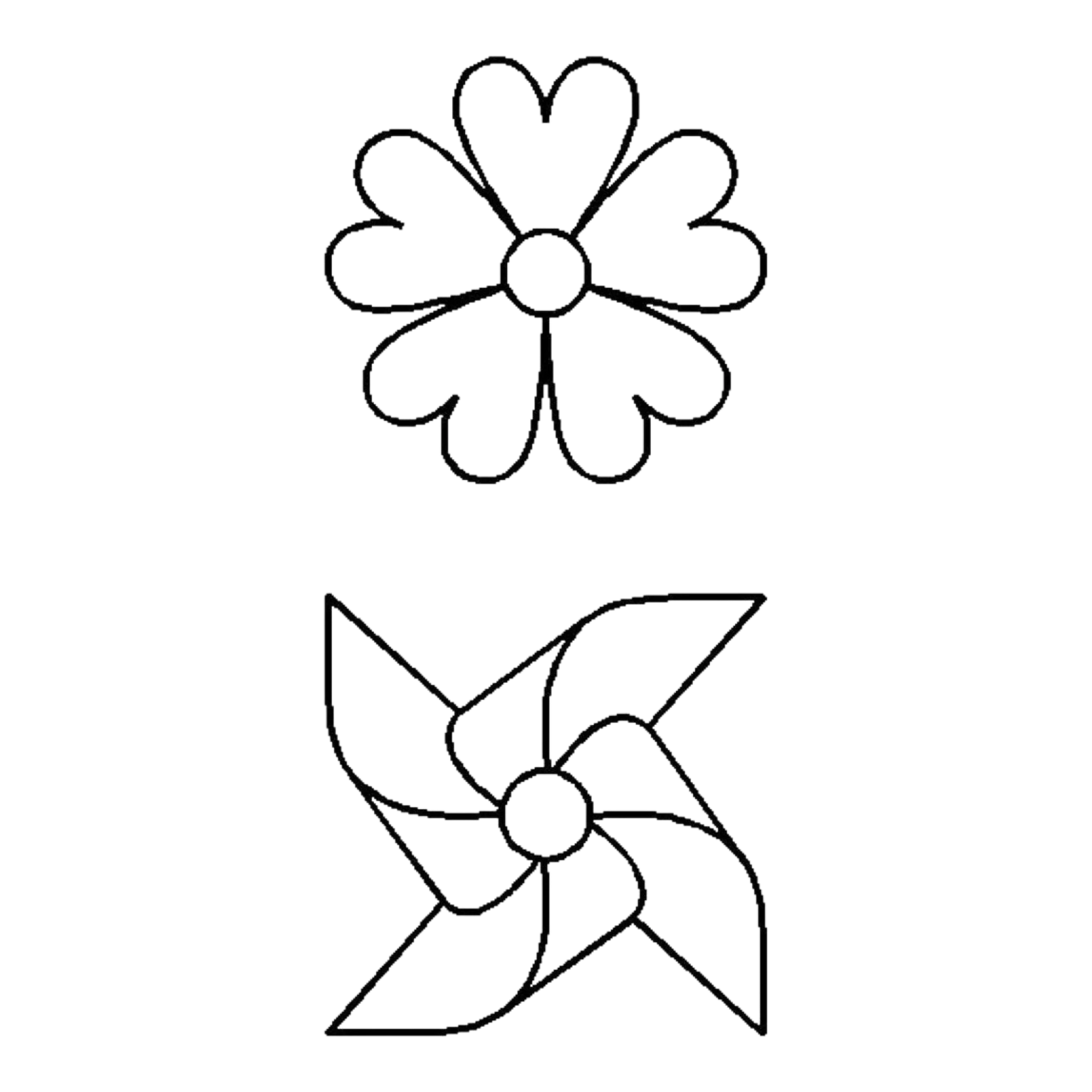 Quilt Stencil - Summertime Pinwheel & Flower 76 mm for precise cutting, marking and patchwork