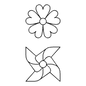 Quilt Stencil - Summertime Pinwheel & Flower 76 mm for precise cutting, marking and patchwork