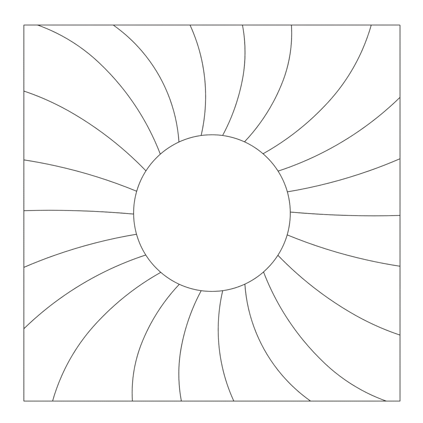 Quilt Stencil SUNSHINE for precise cutting, marking and patchwork