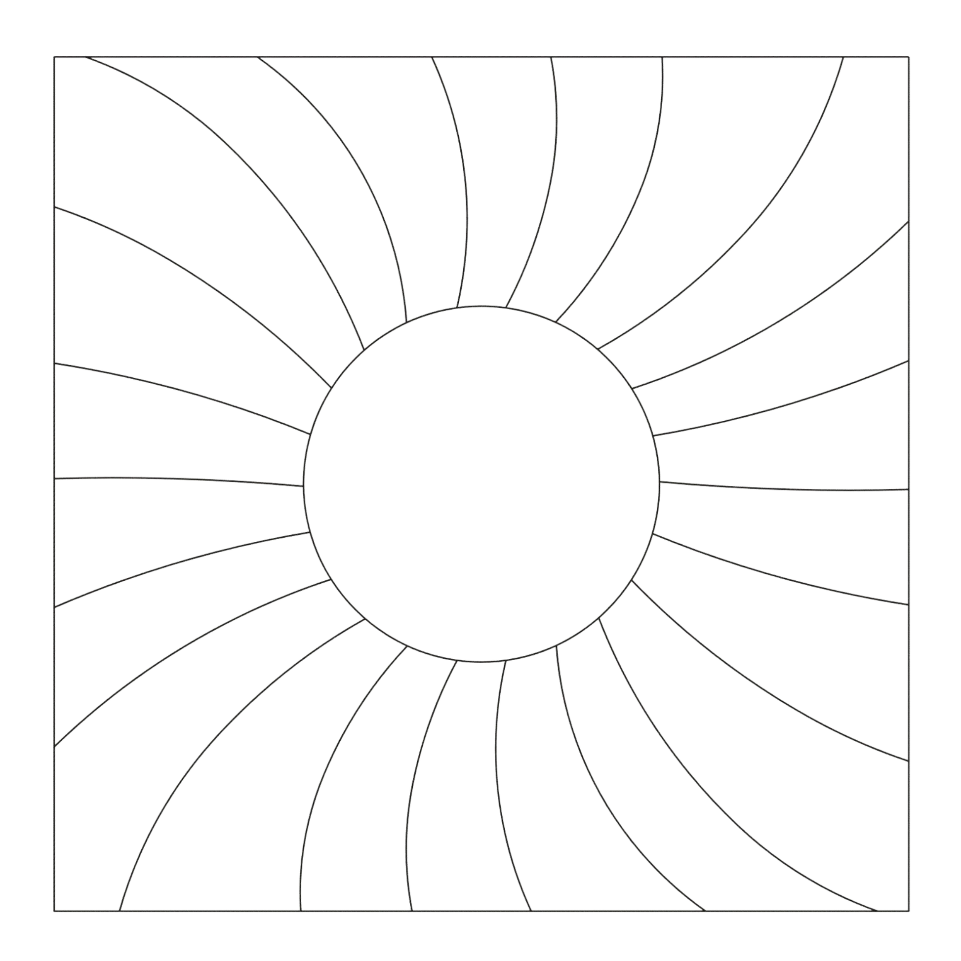 Quilt Stencil SUNSHINE for precise cutting, marking and patchwork