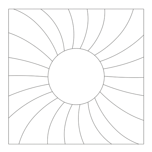 Quilt Stencil SUNSHINE for precise cutting, marking and patchwork