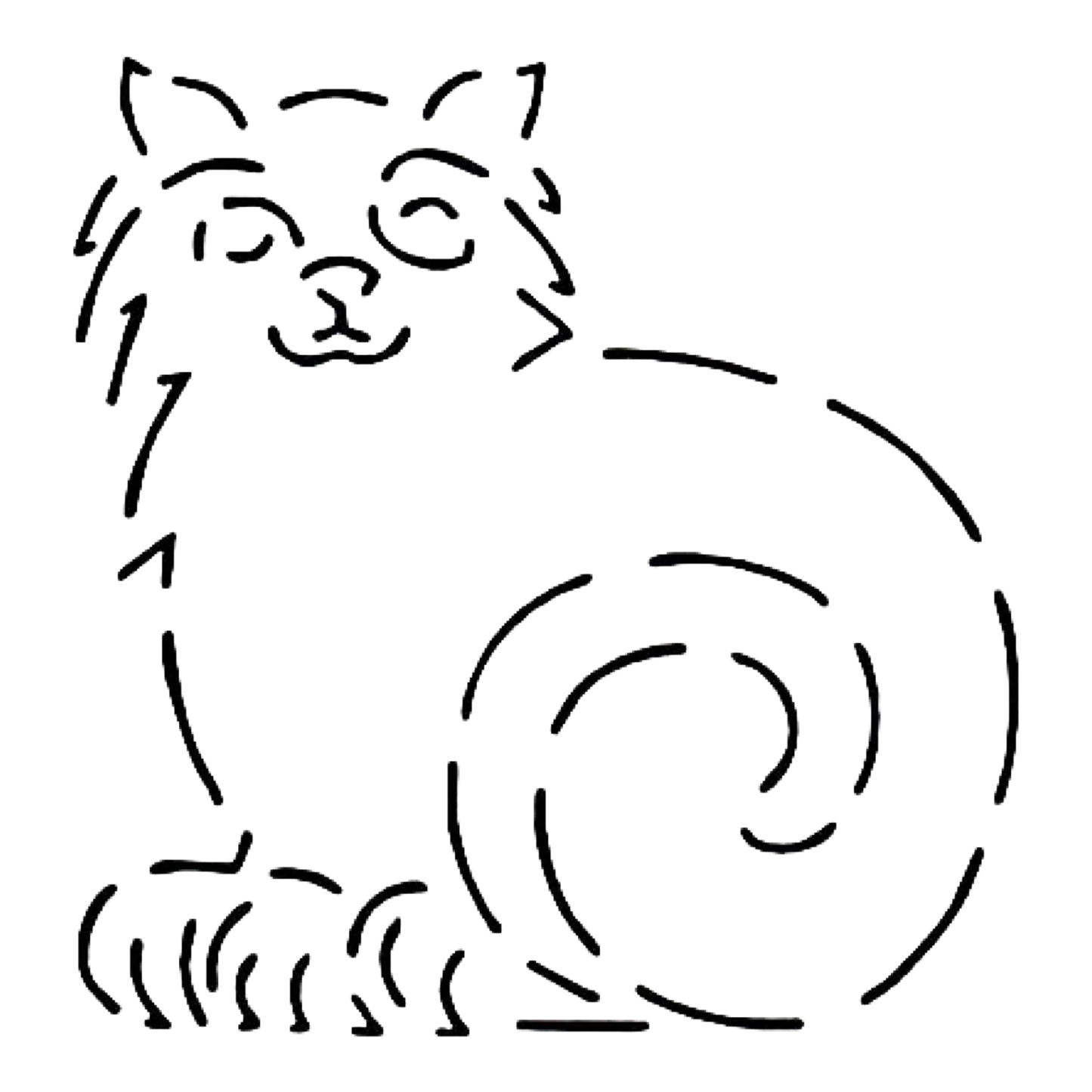 Quilt Stencil TWO LINE FELINE for precise cutting, marking and patchwork