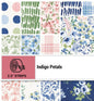 Indigo Petals – 2½″ Strip Roll | 40 Precut Fabric Strips for patchwork, quilting and sewing