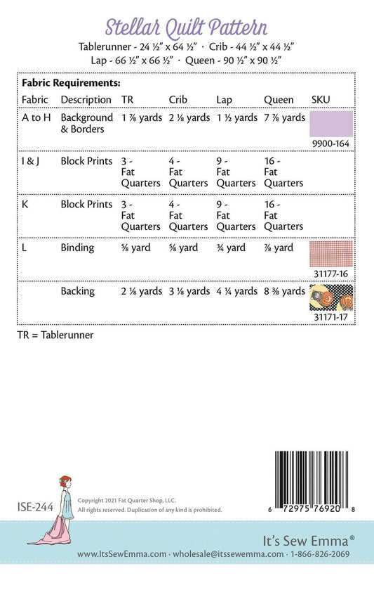 Stellar Quilt Pattern - It's Sew Emma , quilting and craft projects