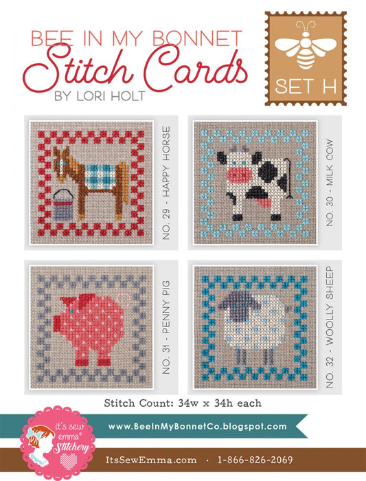 Lori Holt - Bee in My Bonnet Cross Stitch Cards Set H sewing and quilting product