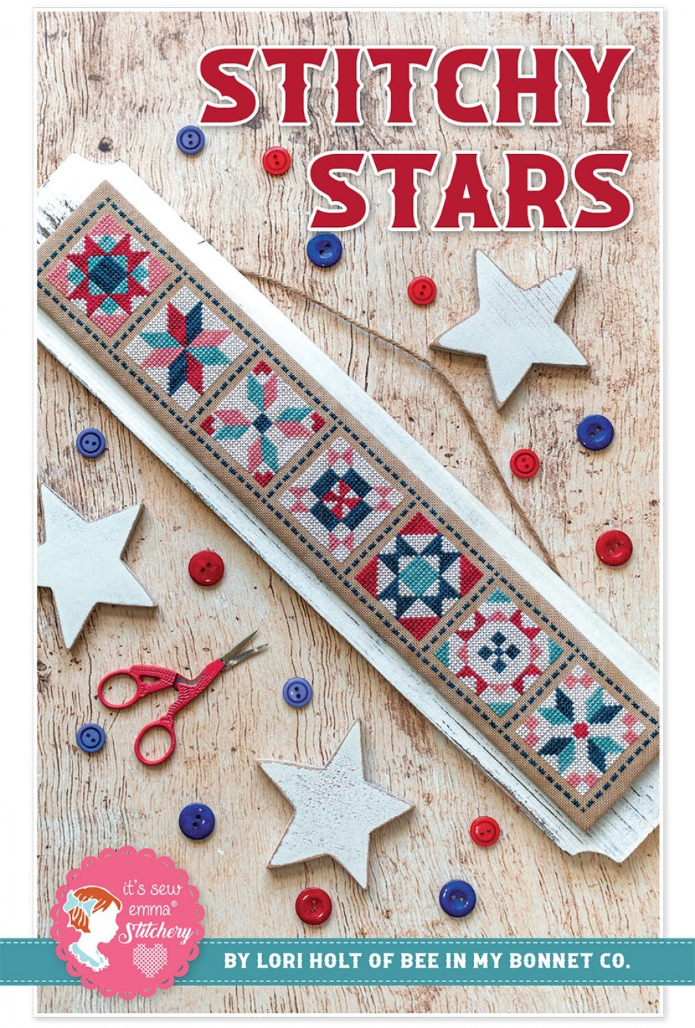 Lori Holt Stitchy Stars Cross Stitch Pattern , quilting and craft projects