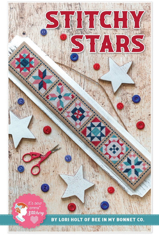 Lori Holt Stitchy Stars Cross Stitch Pattern , quilting and craft projects