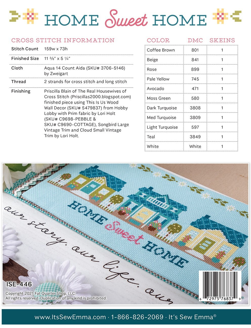 Home Sweet Home Cross Stitch Pattern , quilting and craft projects