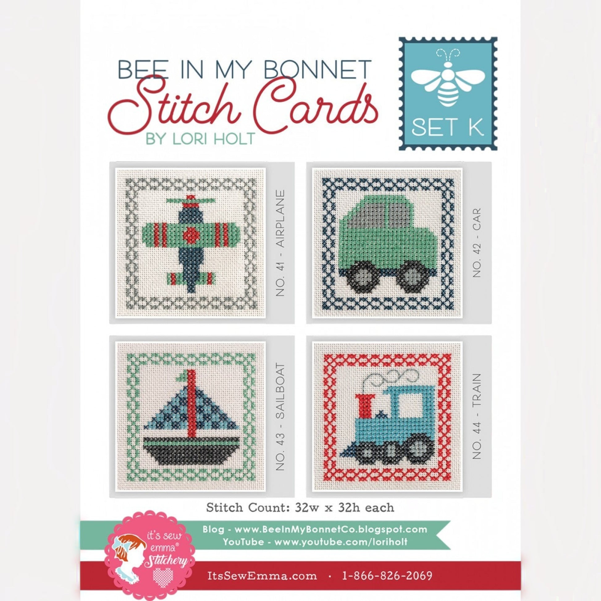 Lori Holt - Bee in My Bonnet Cross Stitch Cards Set K sewing and quilting product