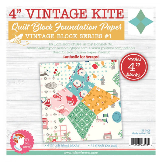 Foundation Paper - Vintage Kite Quilt Block 152 mm , pattern making and craft projects