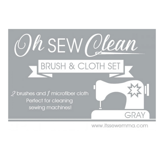 Oh Sew Clean Brush and Cloth Set Grey sewing and quilting product