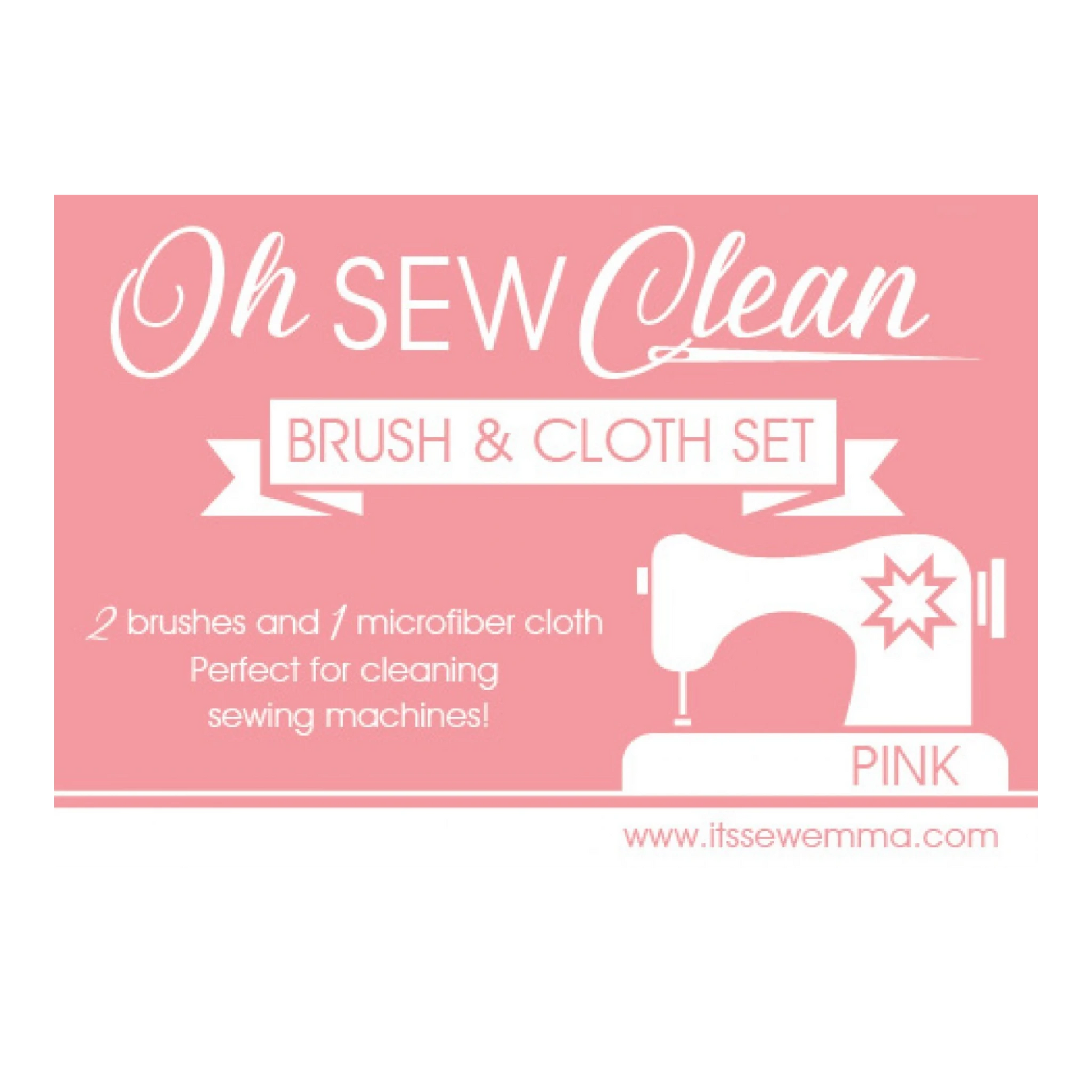 Oh Sew Clean Brush and Cloth Set PINK sewing and quilting product