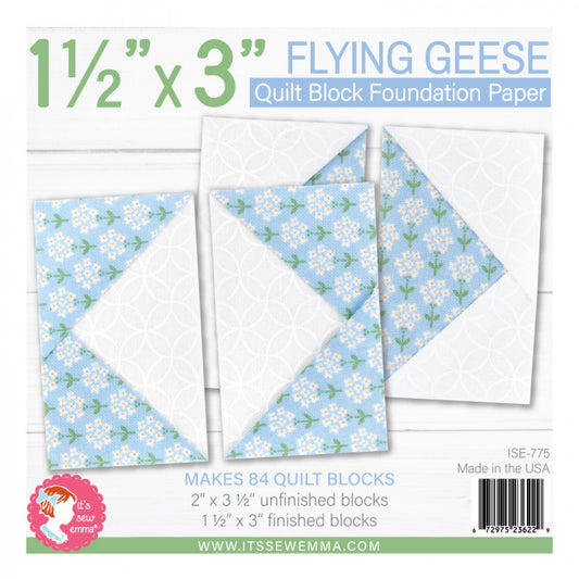 Foundation Paper - 38 mm x 76 mm Flying Geese Quilt Block Pad , pattern making and craft projects
