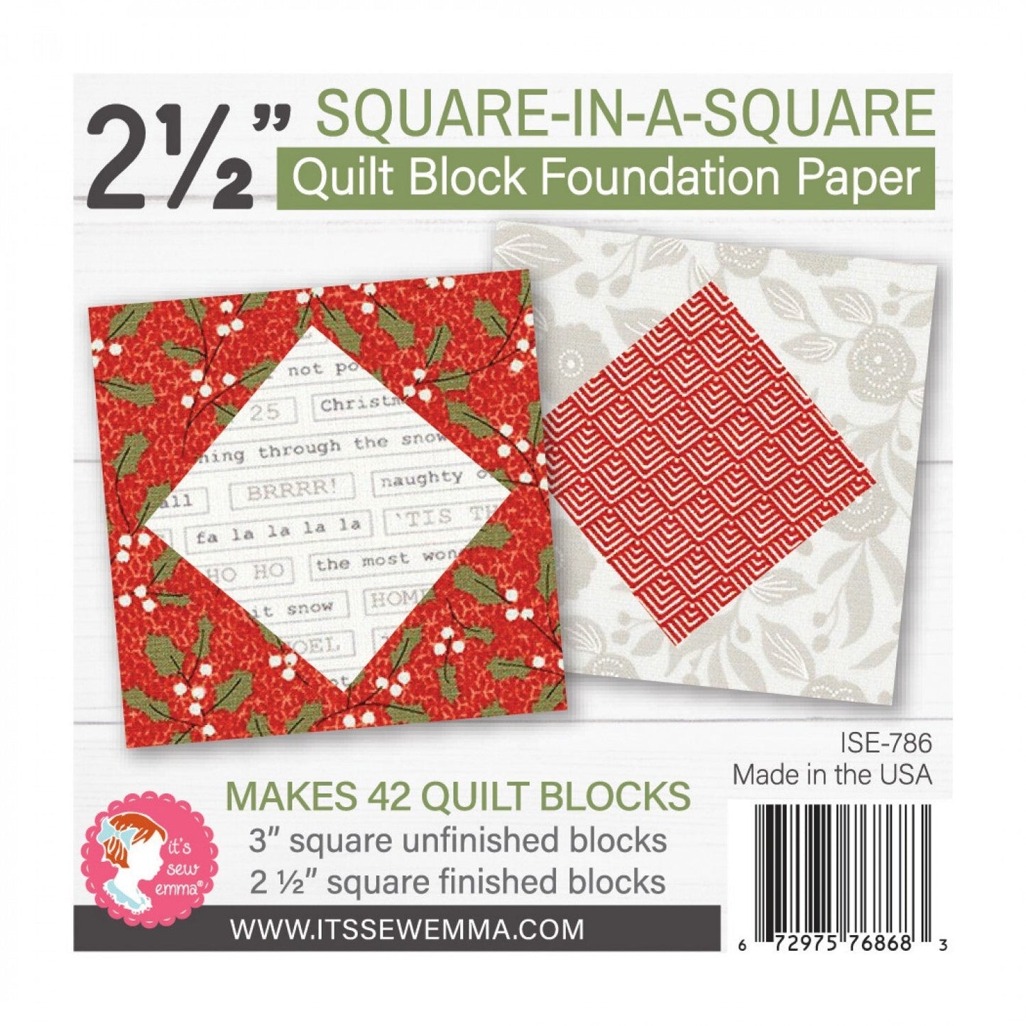 Foundation Paper - 102 mm Square in a Square Quilt Block Pad , pattern making and craft projects