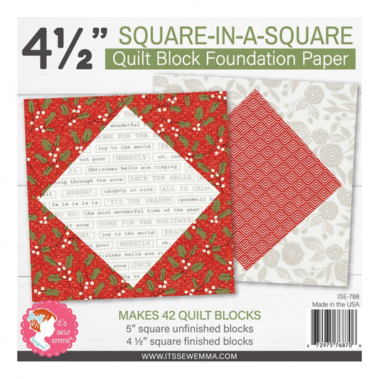 Foundation Paper 114 mm Square in a Square Quilt Block Pad by , pattern making and craft projects