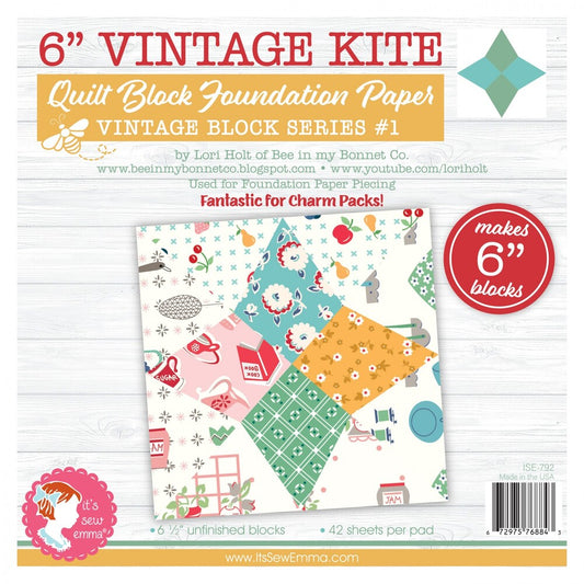 Foundation Paper - Vintage Kite Quilt Block 152 mm , pattern making and craft projects