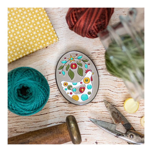 Henny Penny Enamel Minder , sewing and fabric marking