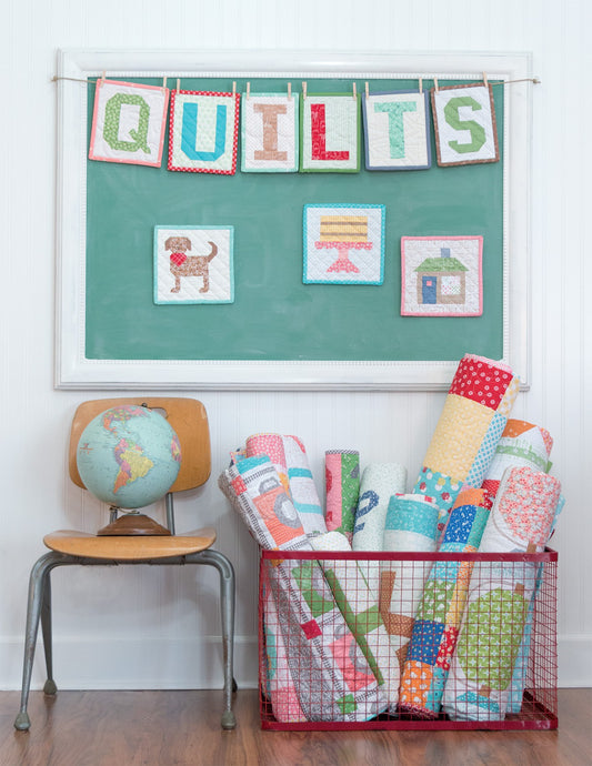Spelling Bee by Lori Holt – alphabet quilt blocks and sewing room project ideas