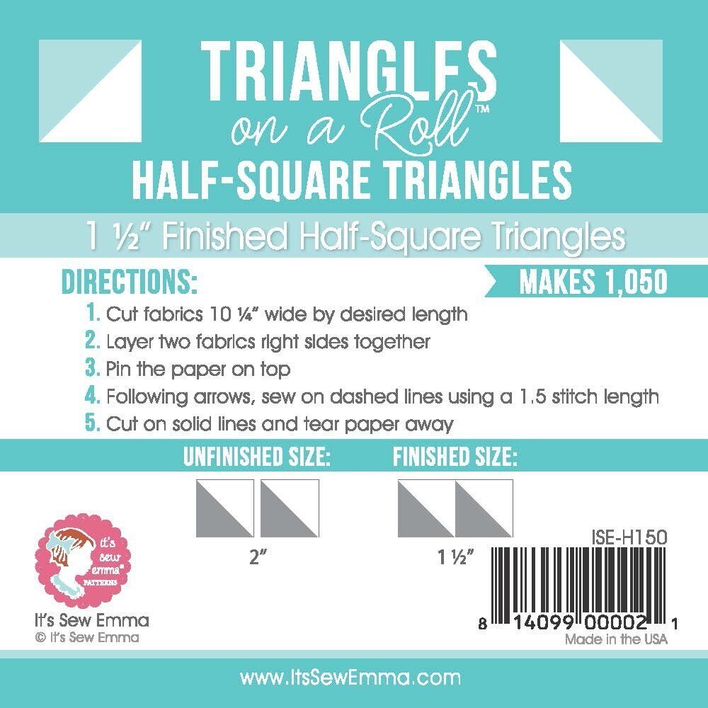 Triangles on a Roll 38 mm Half Square 50ft Roll sewing and quilting product