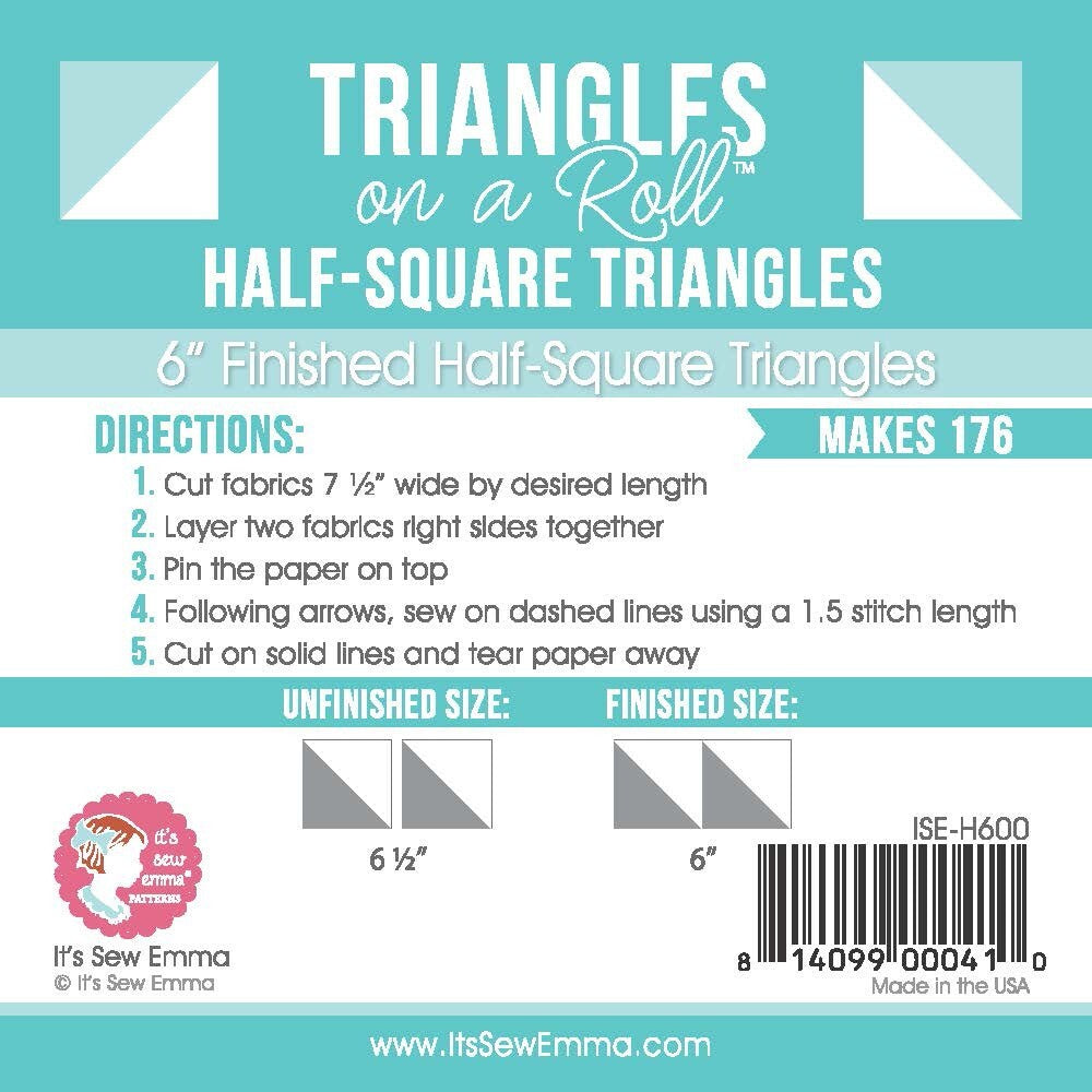 Triangles on a Roll 6n Half Square 50ft Roll ISE-H600 sewing and quilting product